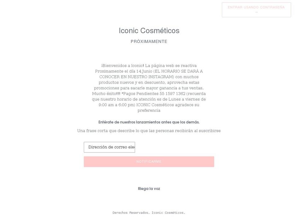 iconiccosmeticos.com shopify website screenshot