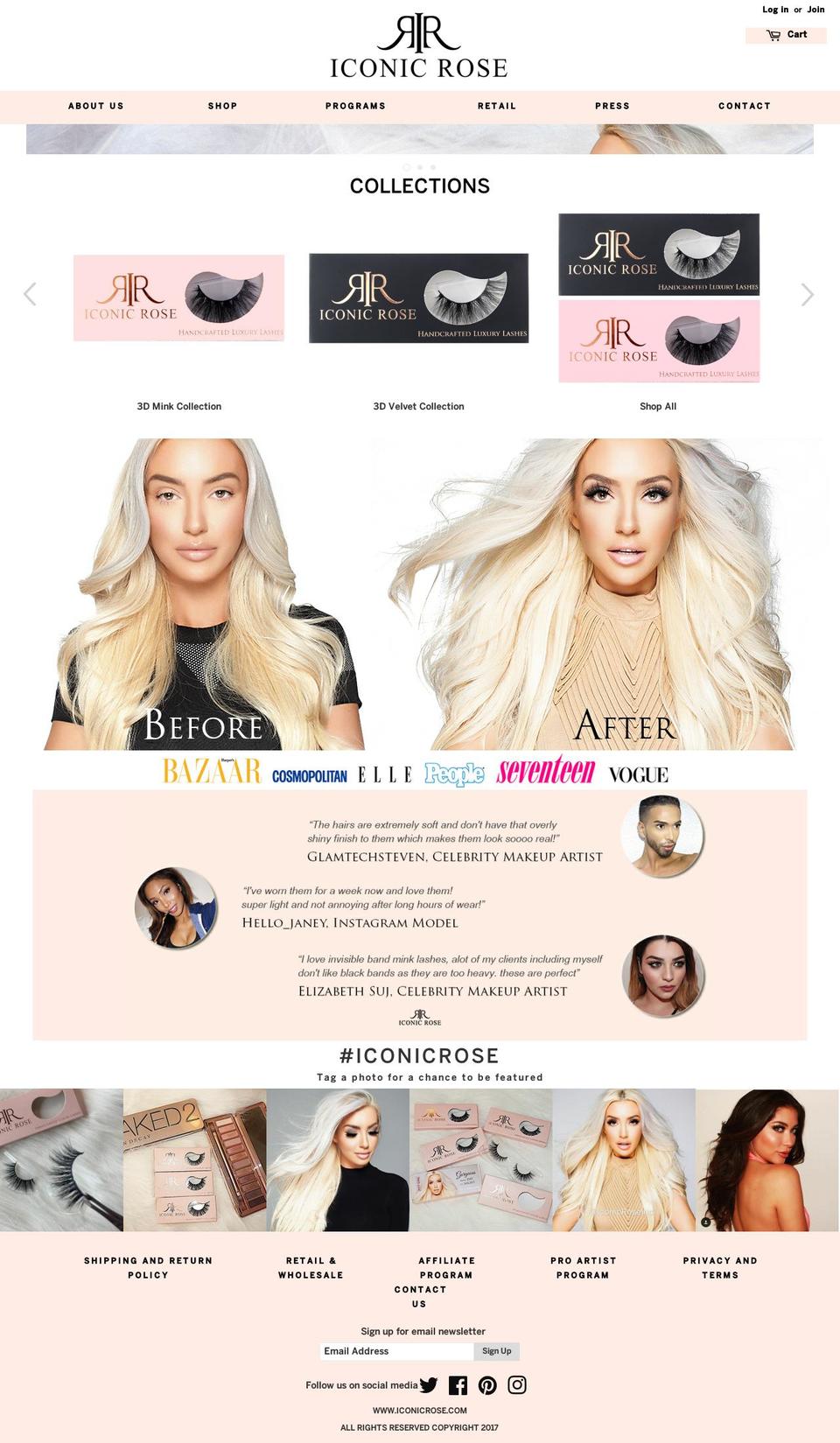iconicrose.com shopify website screenshot
