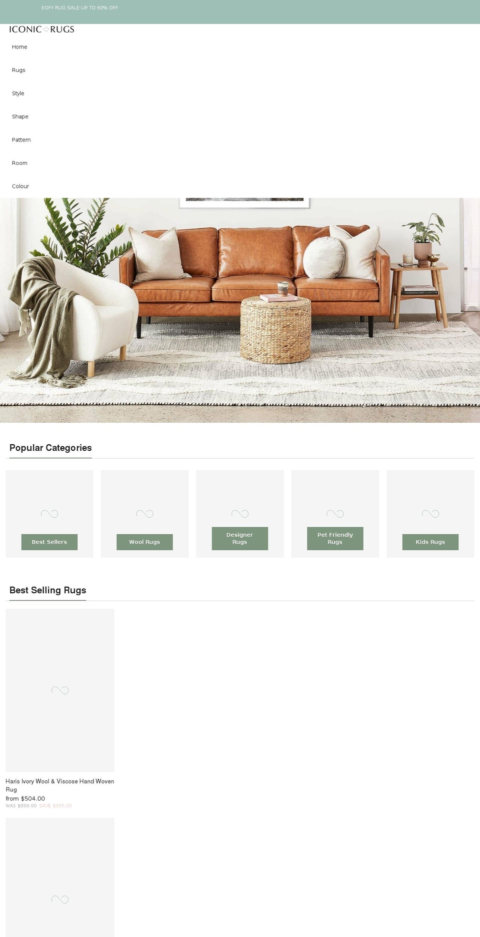 iconicrugs.com.au shopify website screenshot