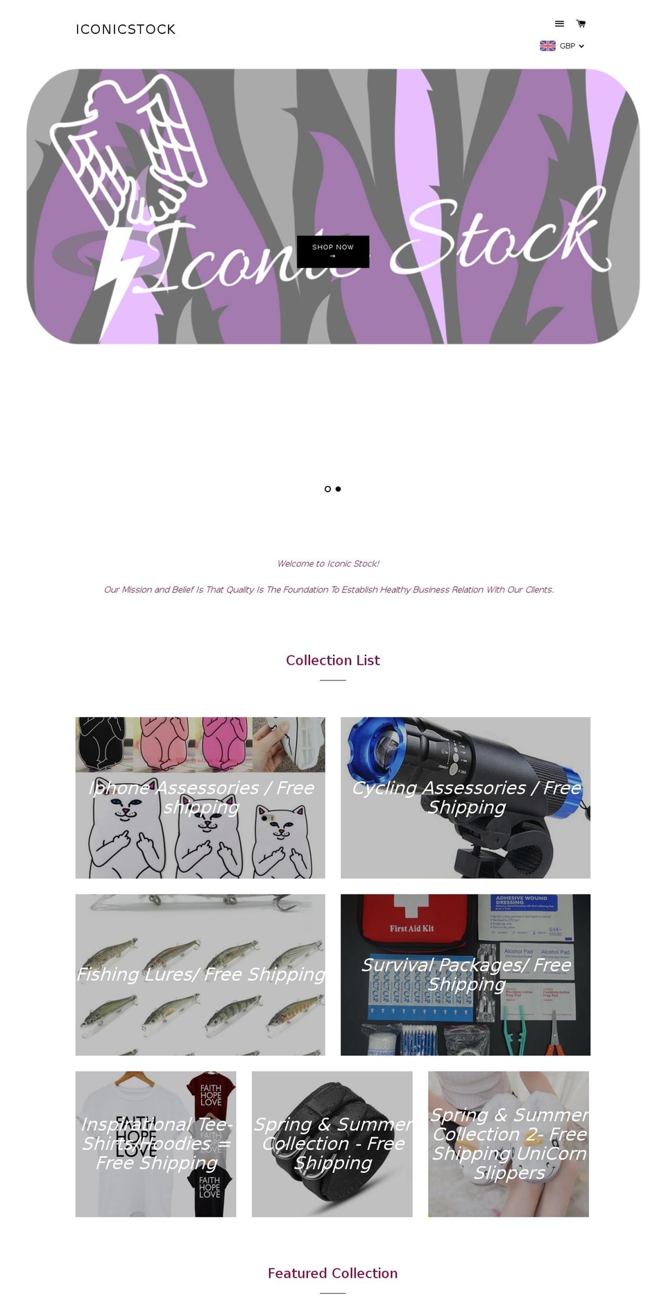 iconicstock.com shopify website screenshot