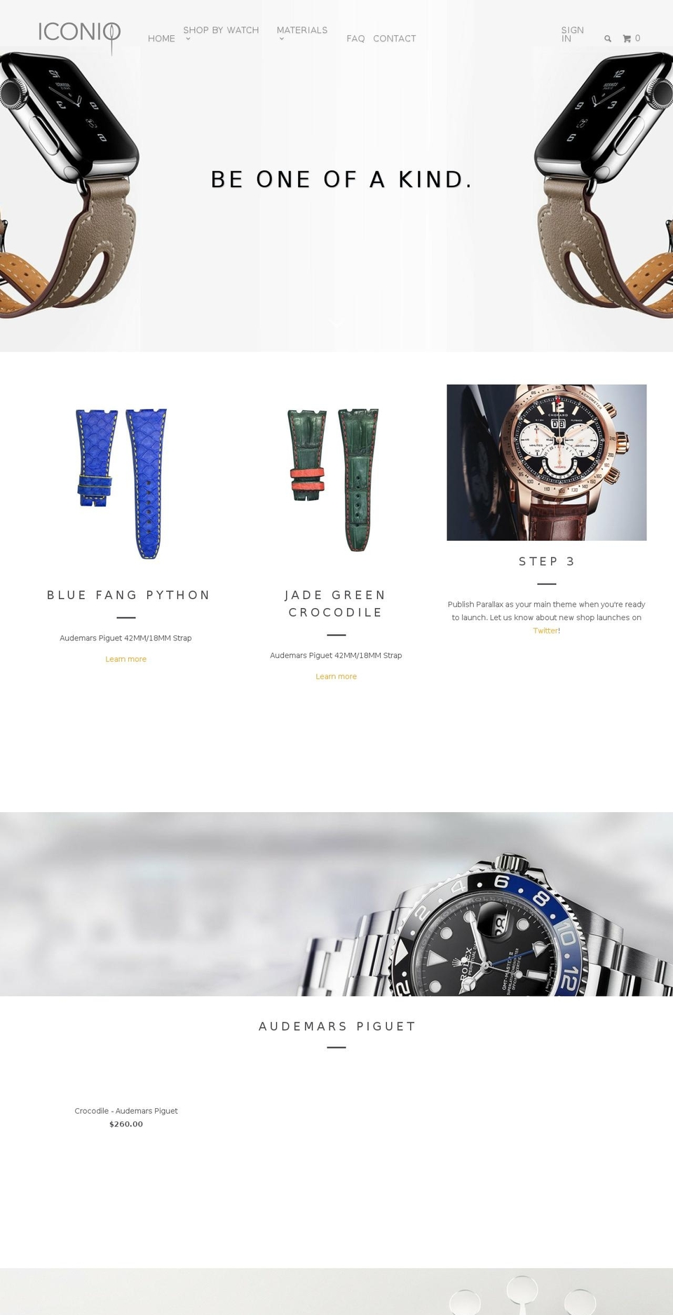 iconiqstraps.com — Shopify storefront screenshot