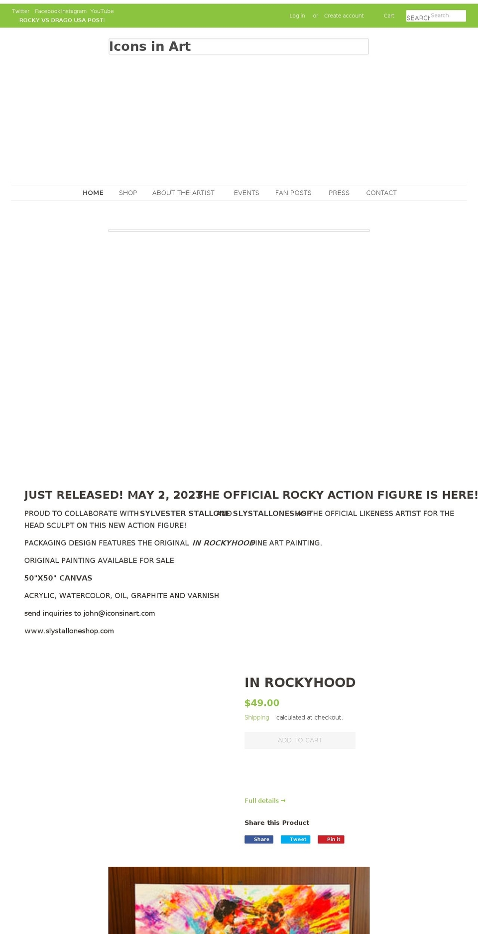 iconsinart.com shopify website screenshot