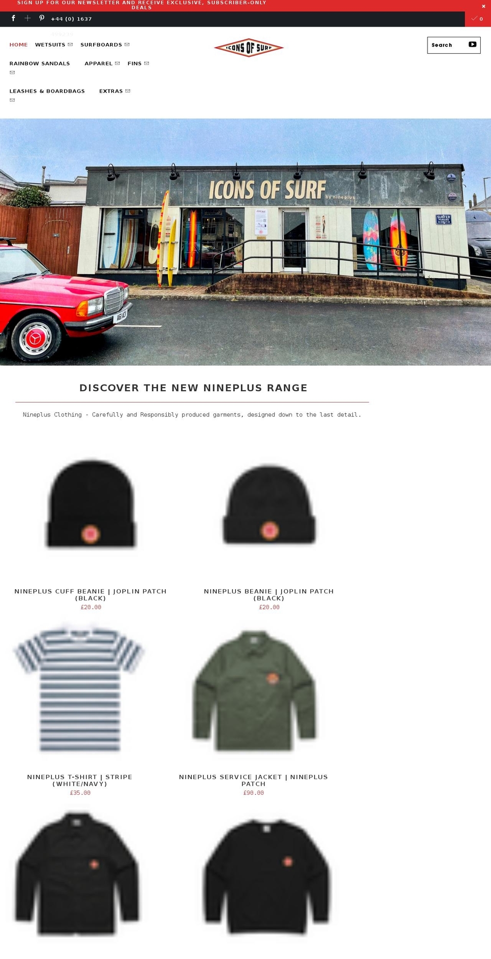 iconsofsurf.co.uk shopify website screenshot