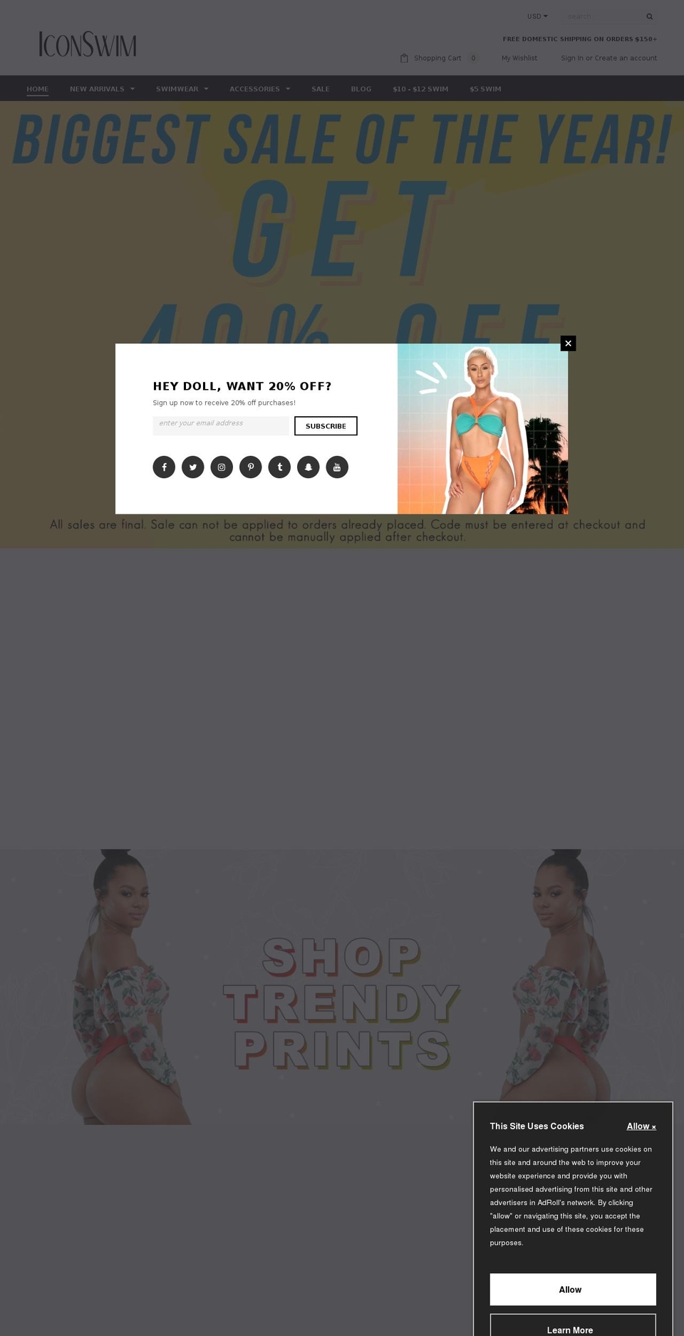 iconswim.com shopify website screenshot