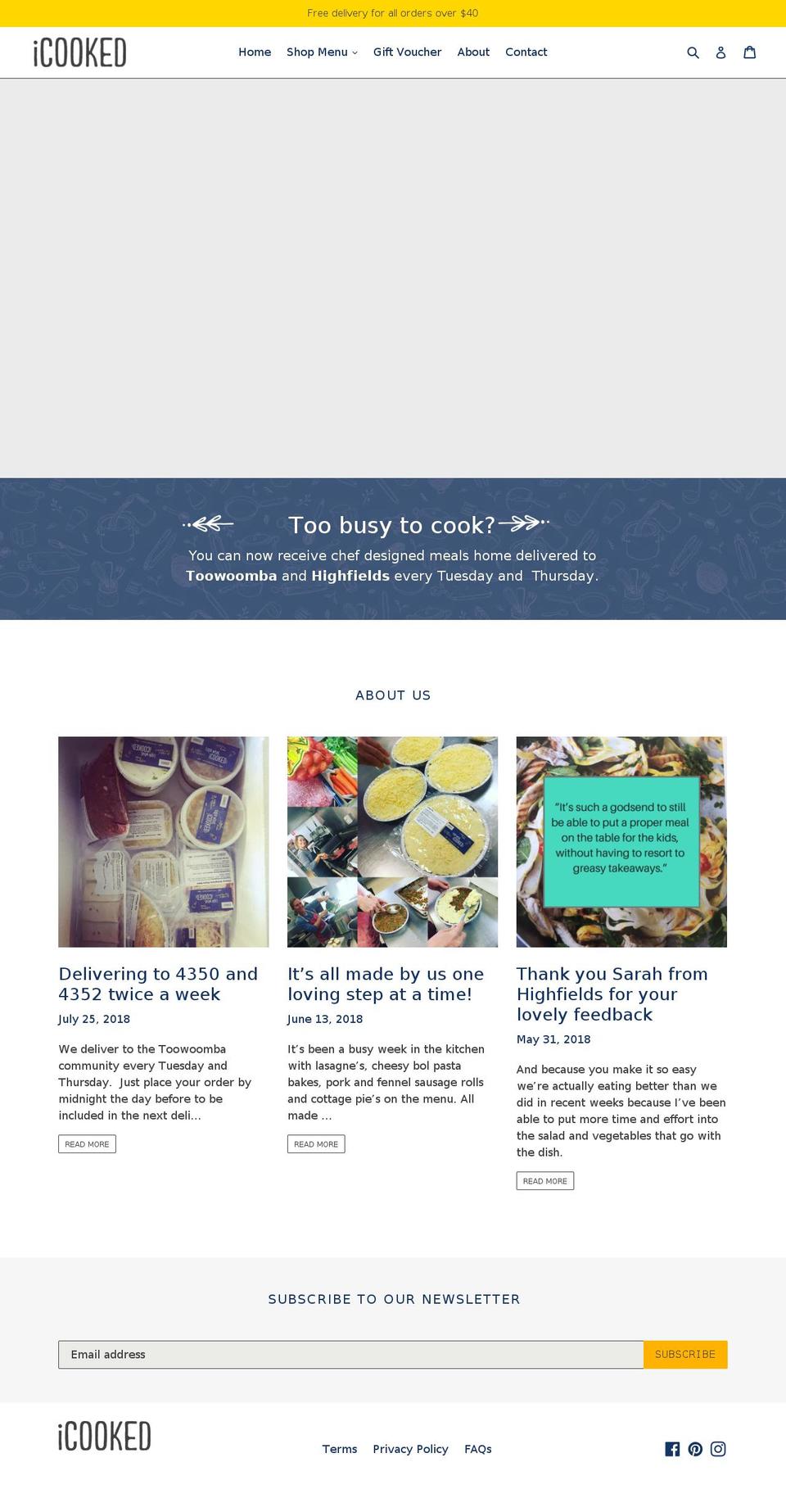 icooked.com.au shopify website screenshot