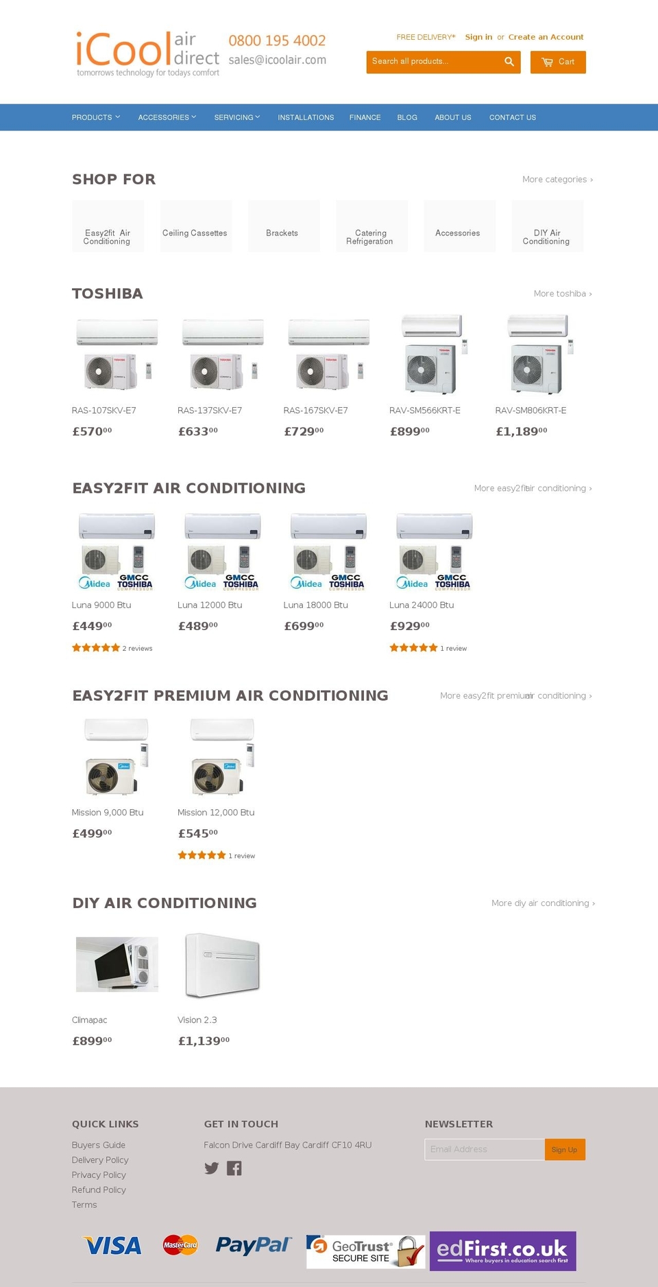 icoolair.com shopify website screenshot