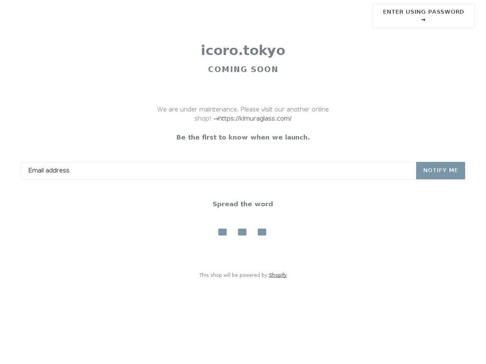 icoro.tokyo shopify website screenshot