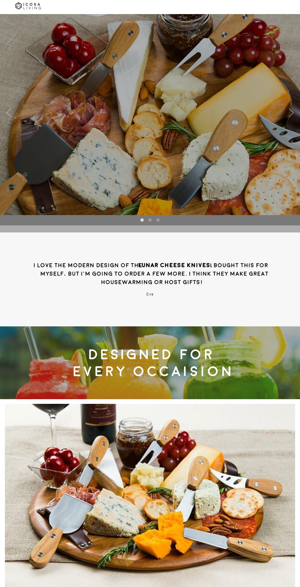 icosaliving.com shopify website screenshot