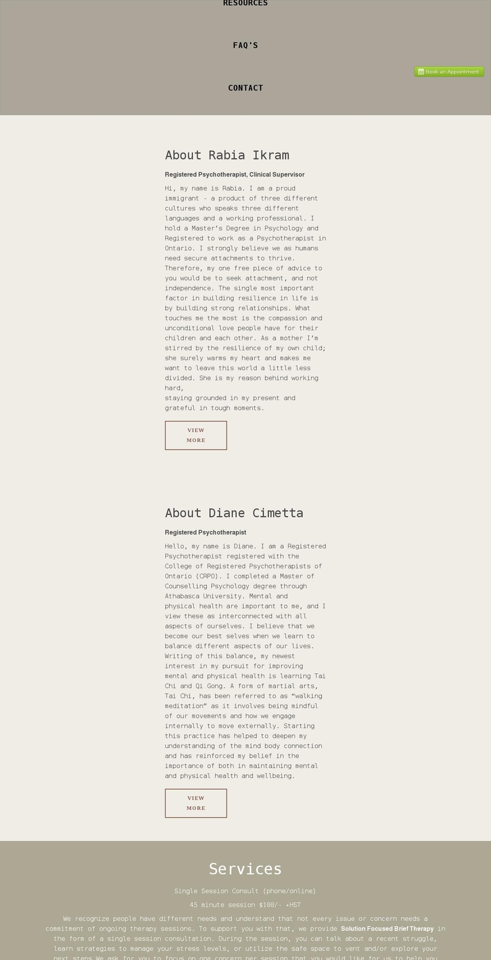 icpsychotherapy.com shopify website screenshot