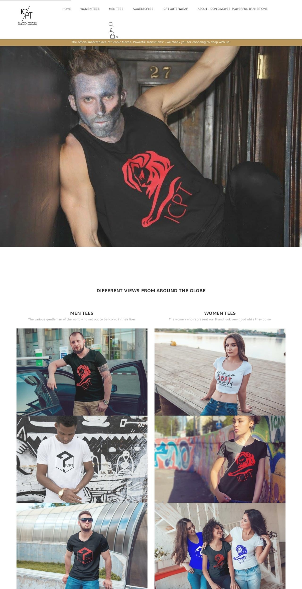 icptapparel.com shopify website screenshot