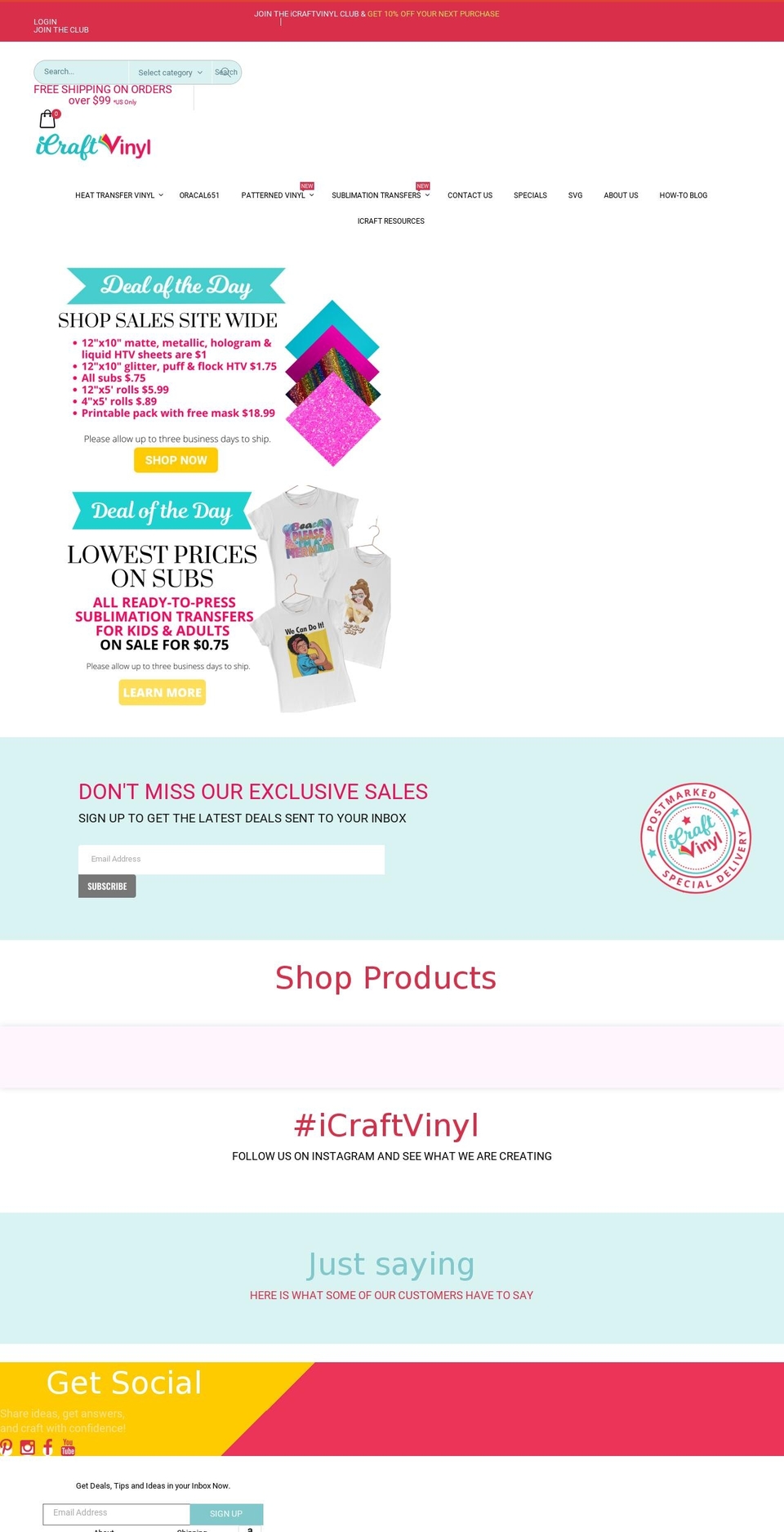 icraftvinyl.com shopify website screenshot