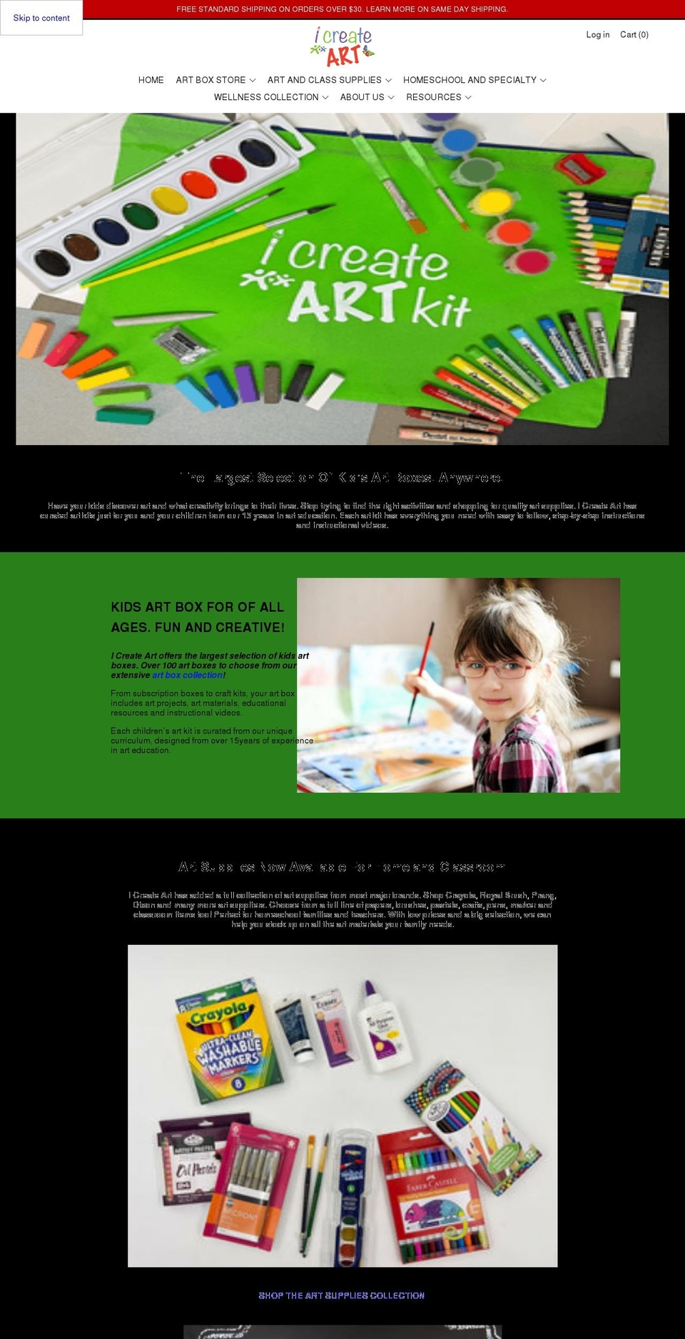 icreateartbox.com shopify website screenshot