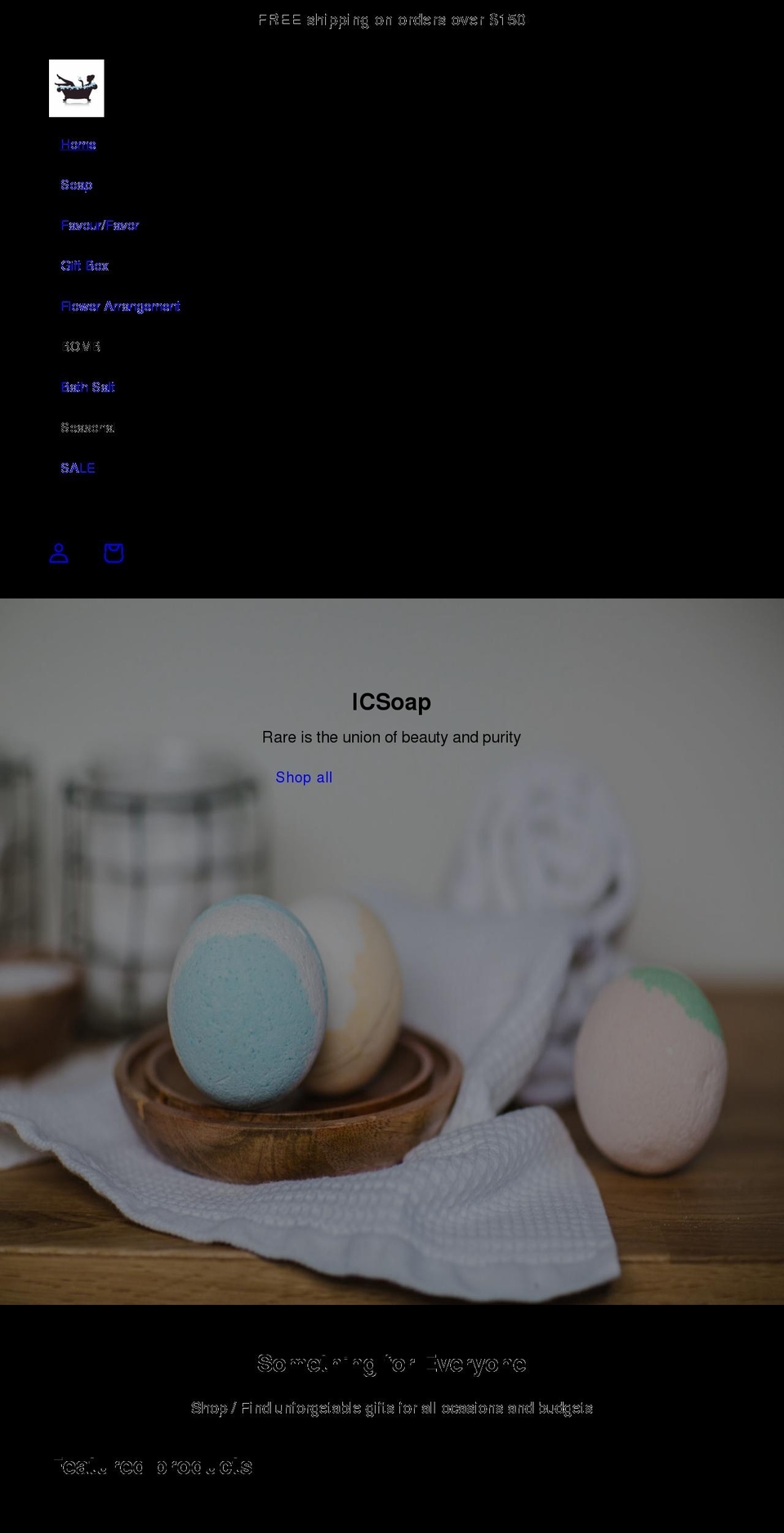 icsoap.com shopify website screenshot