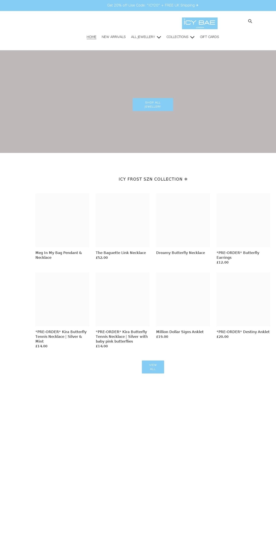 icybae.com shopify website screenshot