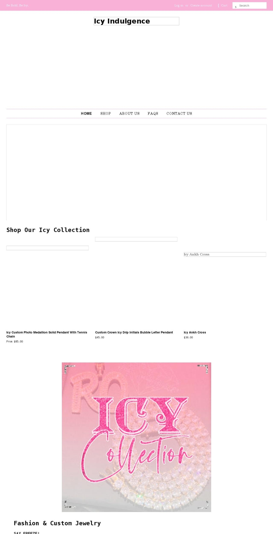 icyindulgence.com shopify website screenshot