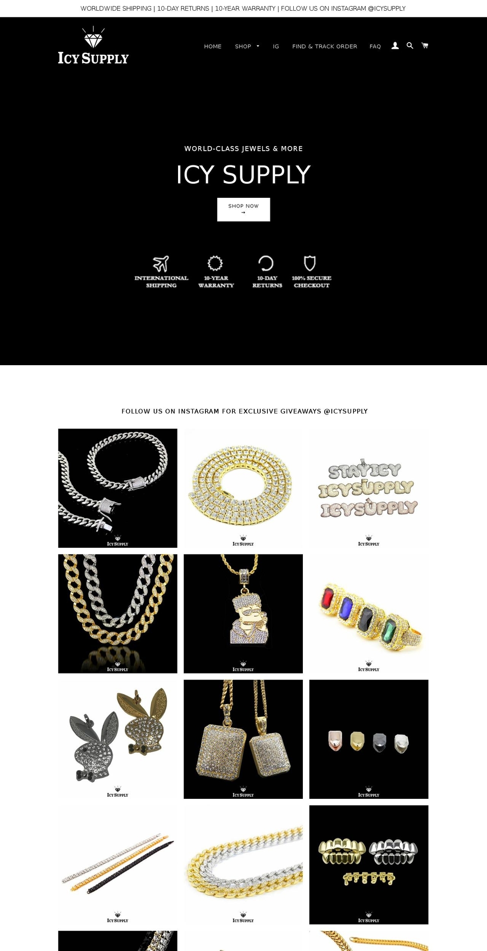 icysupplyjewelry.com shopify website screenshot