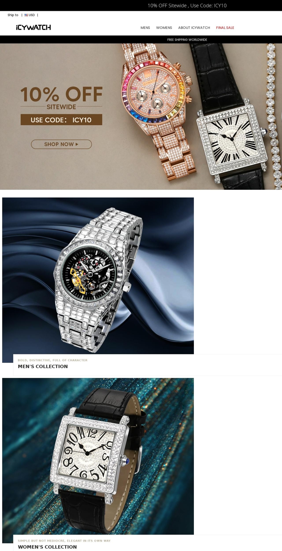 icywatch.com shopify website screenshot