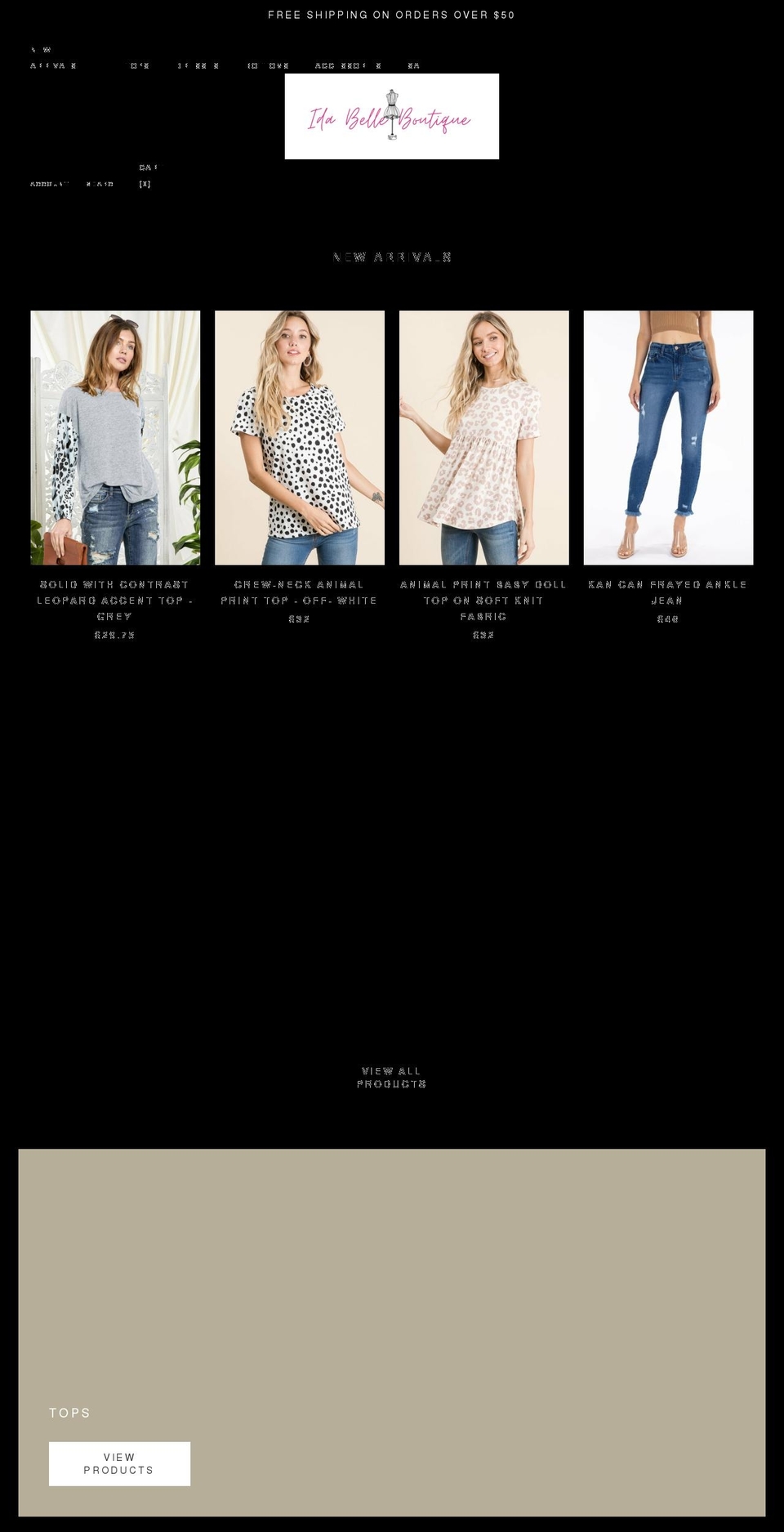 idabelleboutique.com shopify website screenshot