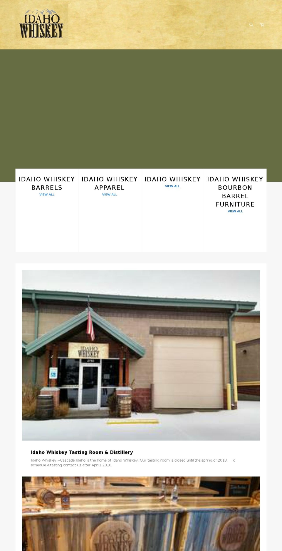 idahobourbon.com — Shopify storefront screenshot