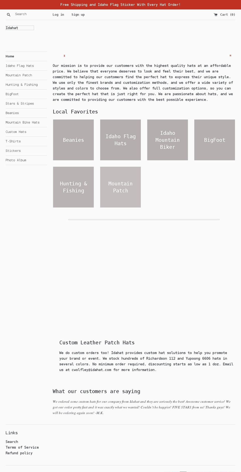 idahoicefishing.com — Shopify storefront screenshot