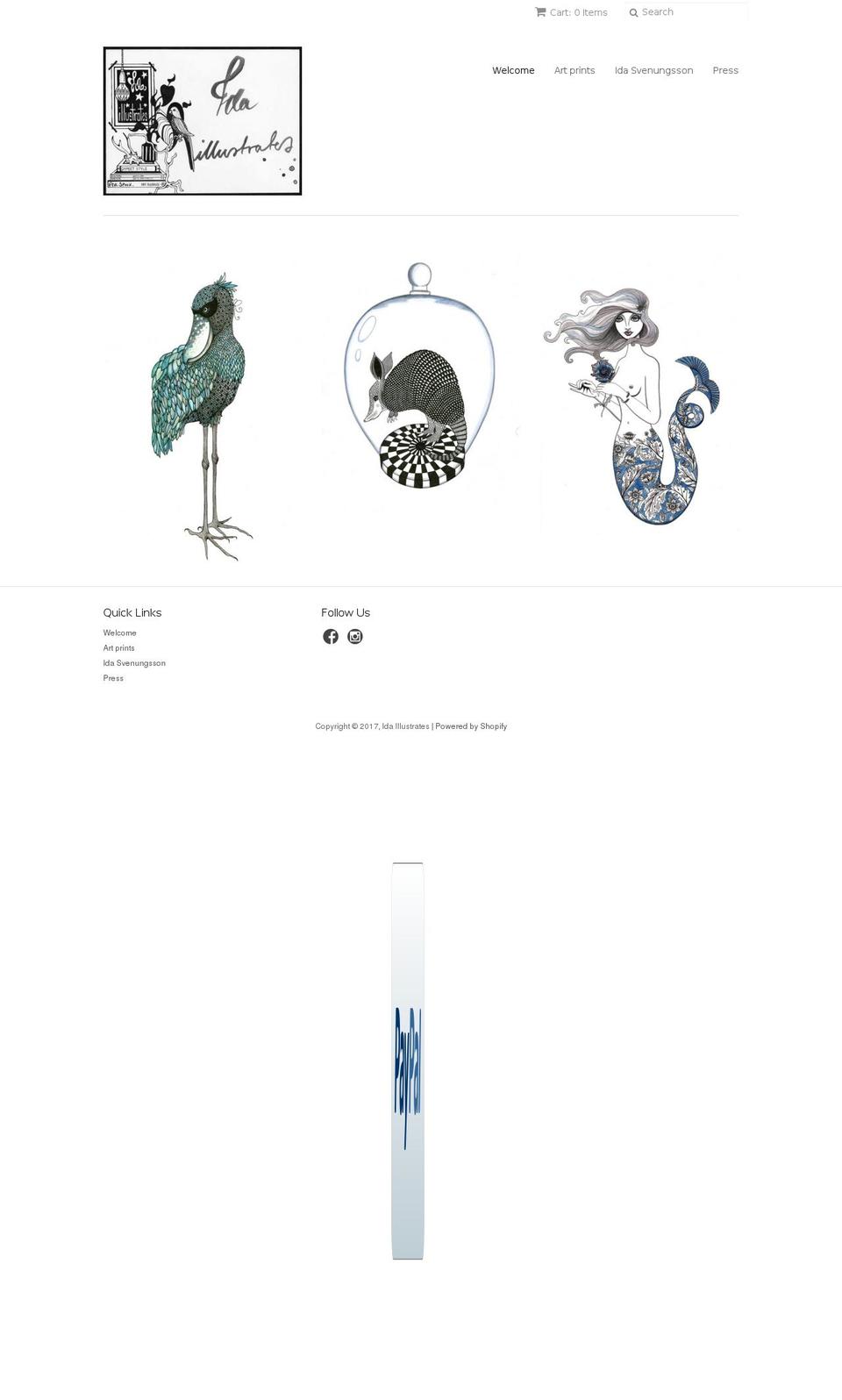 idaillustrates.com shopify website screenshot