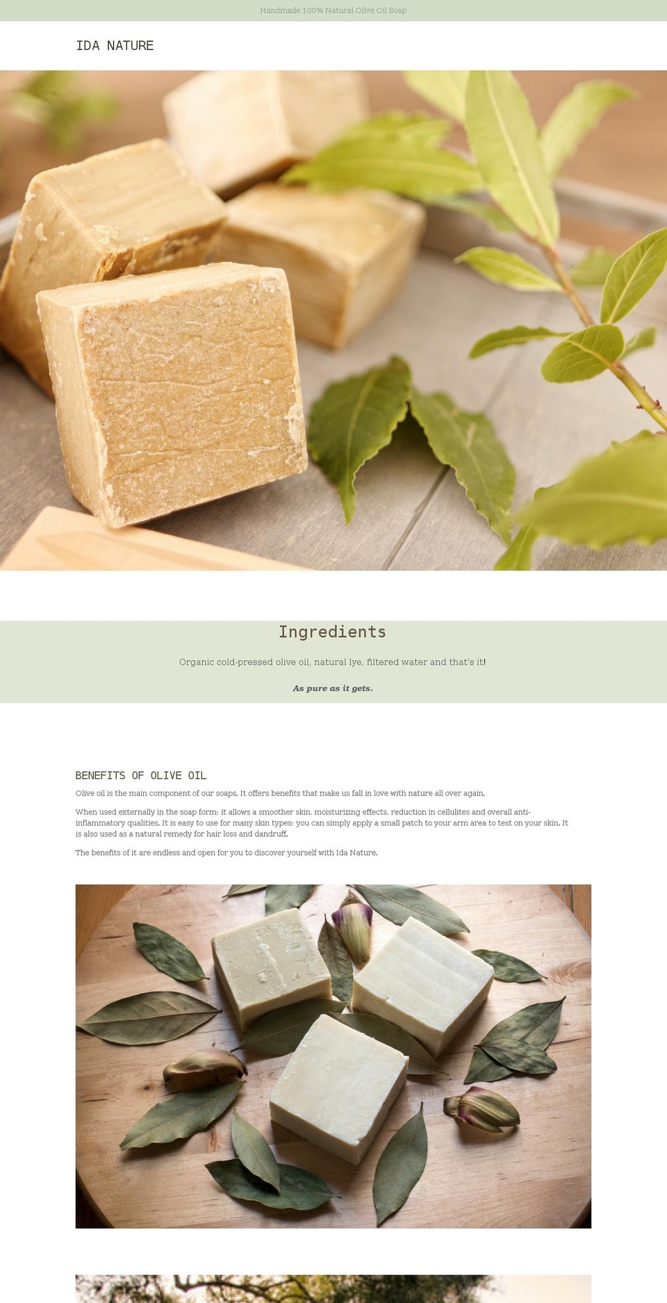 idanature.com shopify website screenshot
