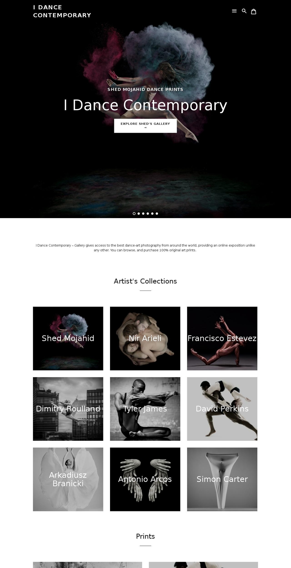 I Dance Contemporary - Gallery Shopify theme site example idancecontemporary.gallery