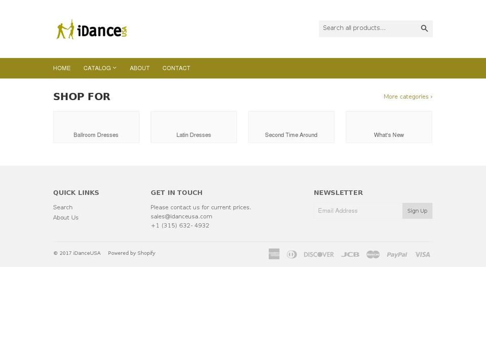 idanceusa.com shopify website screenshot