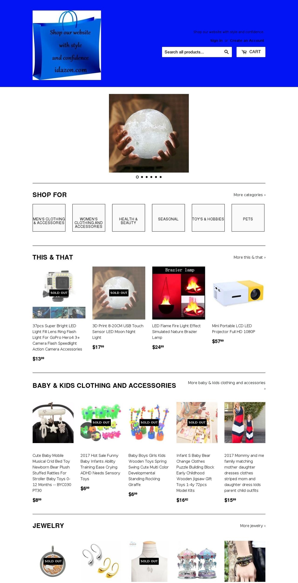 idazon.com — Shopify storefront screenshot