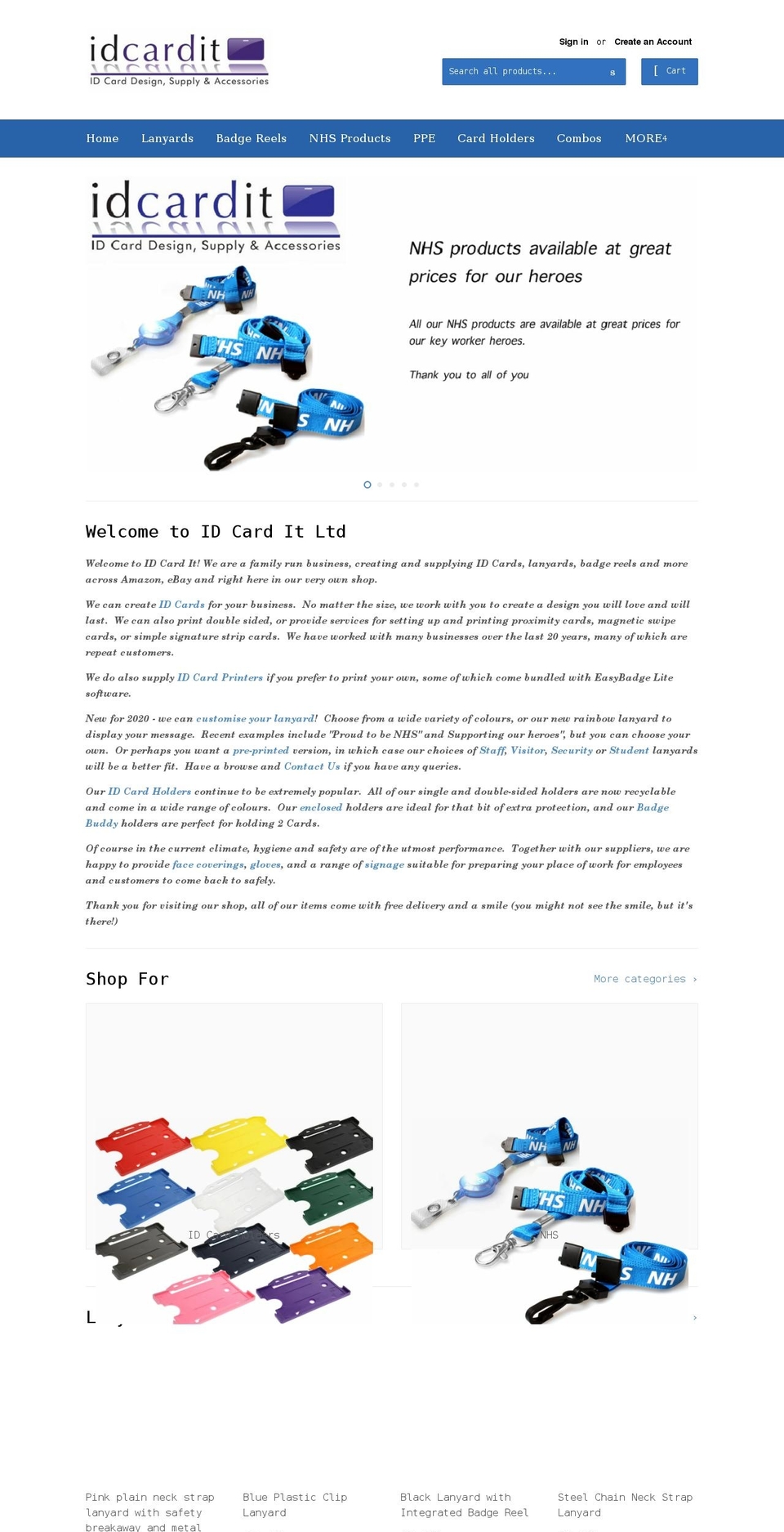 idcardit.com shopify website screenshot