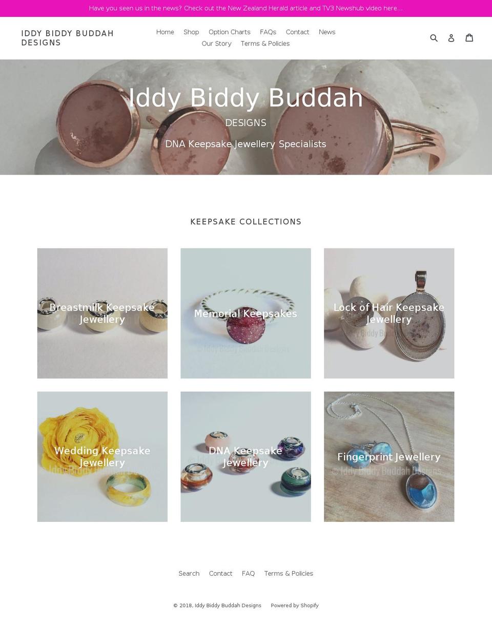 iddybiddybuddah.com shopify website screenshot