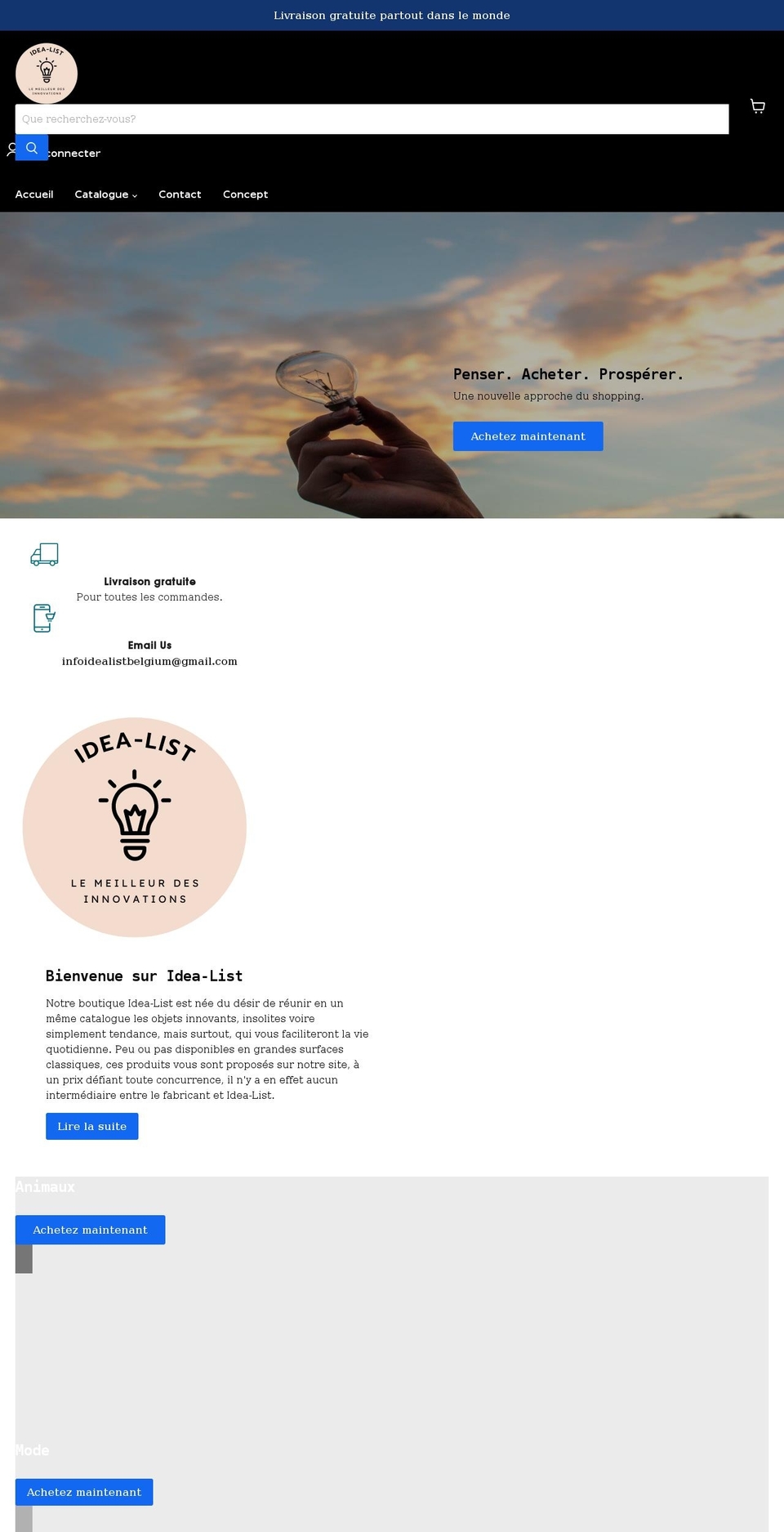 idea-list.fr shopify website screenshot