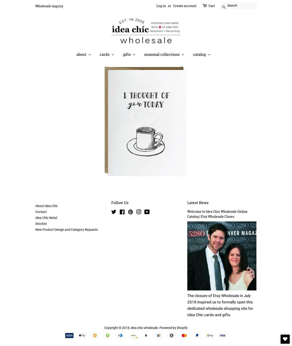 ideachicwholesale.com — Shopify storefront screenshot