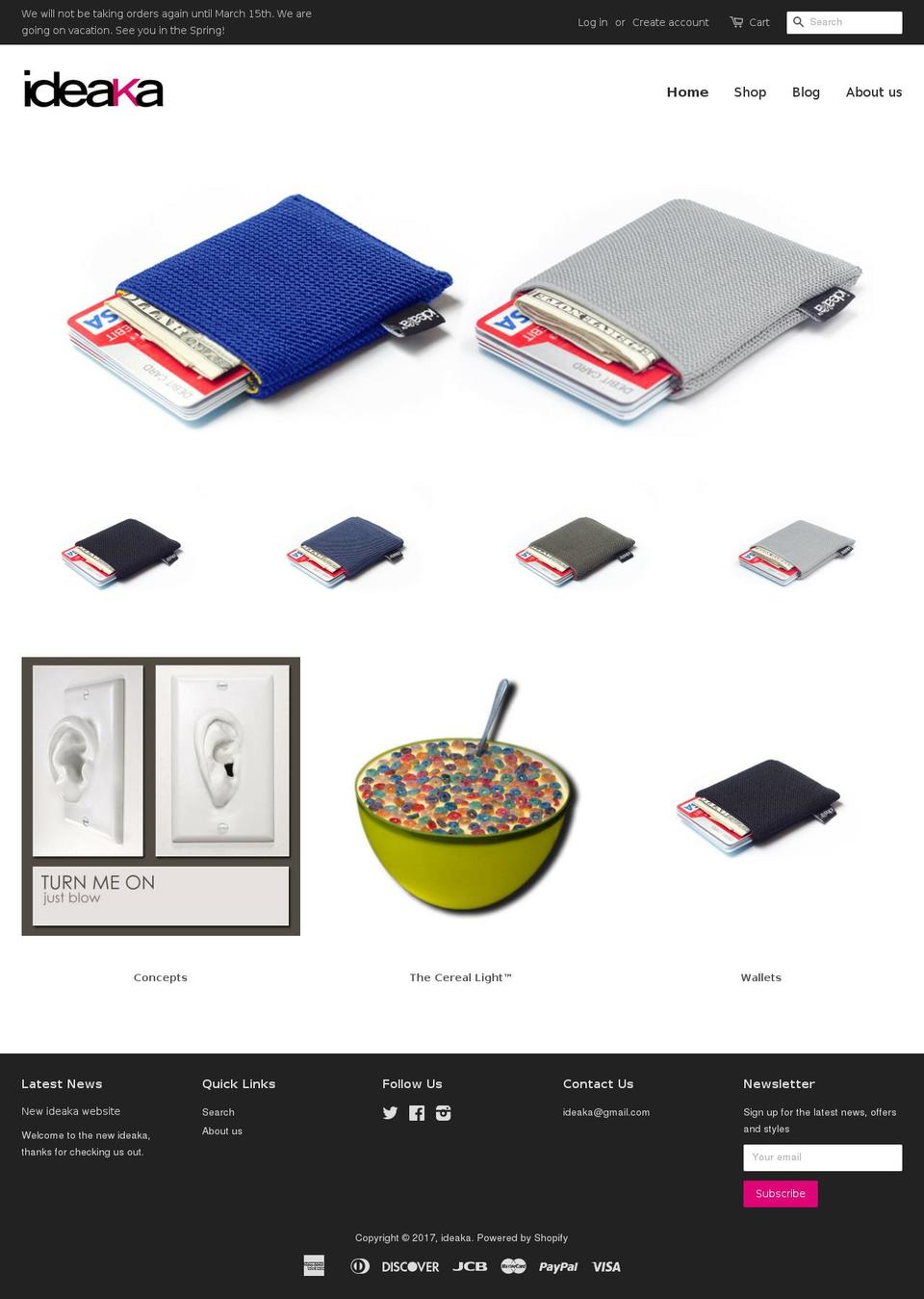 ideaka.com shopify website screenshot