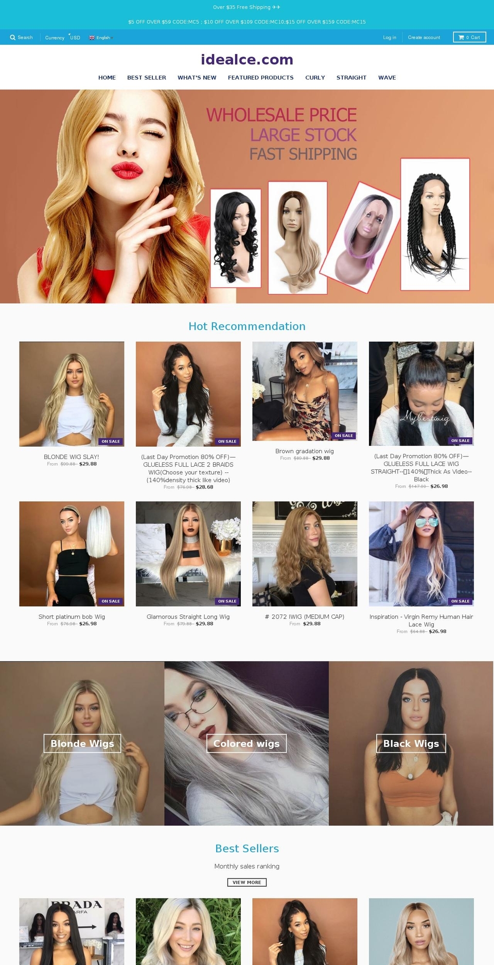 idealce.com — Shopify storefront screenshot