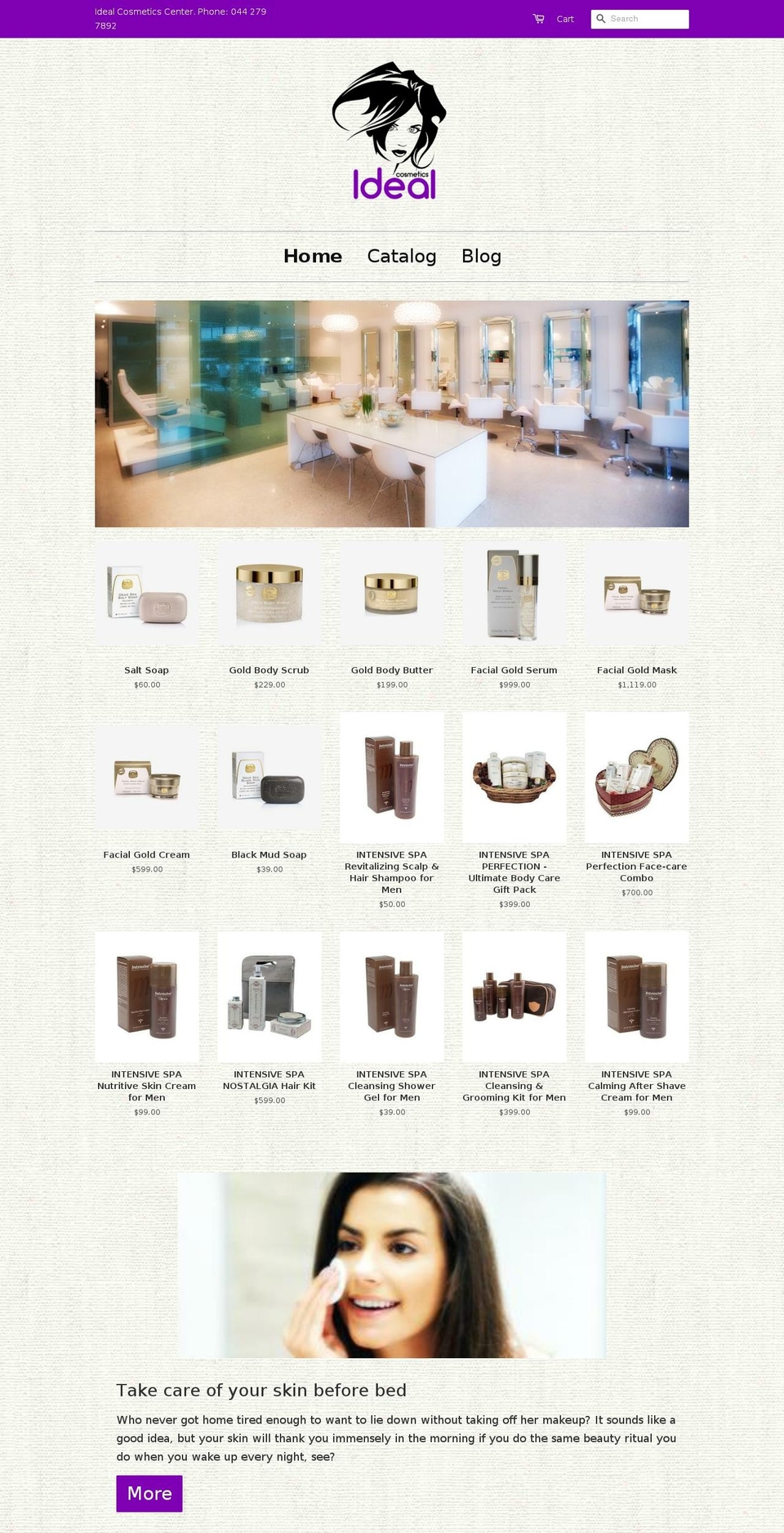 idealcosmeticscenter.com shopify website screenshot