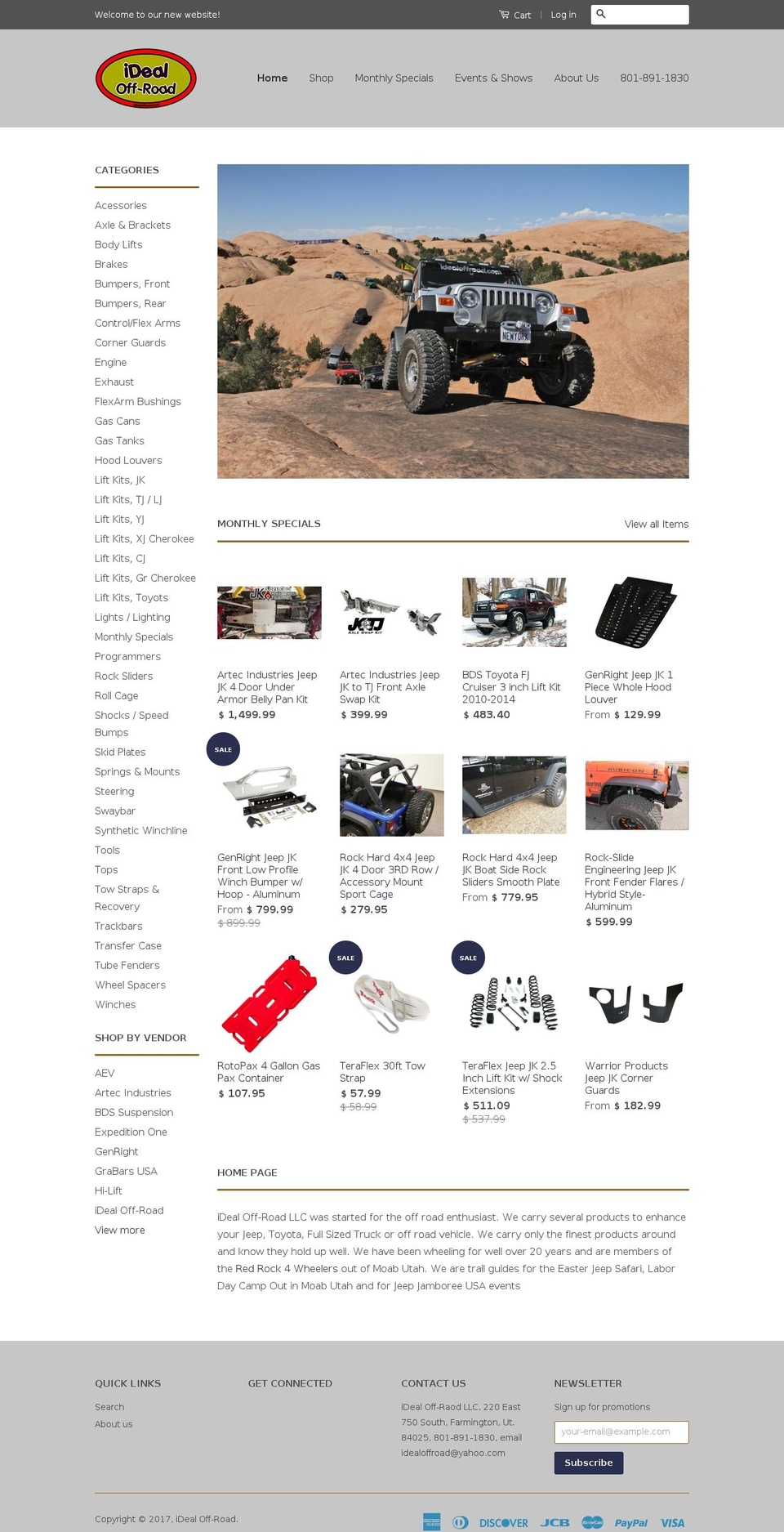 Copy of Classic Shopify theme site example idealoffroad.net