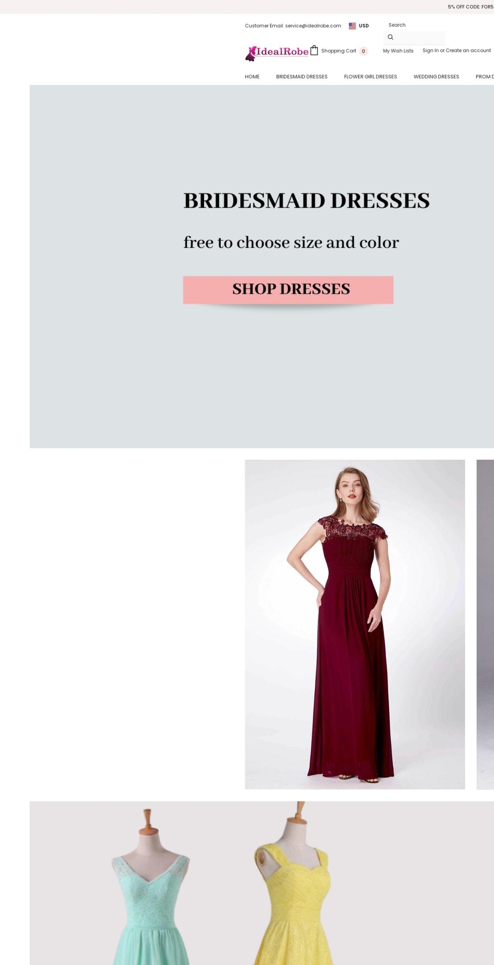 idealrobe.com shopify website screenshot