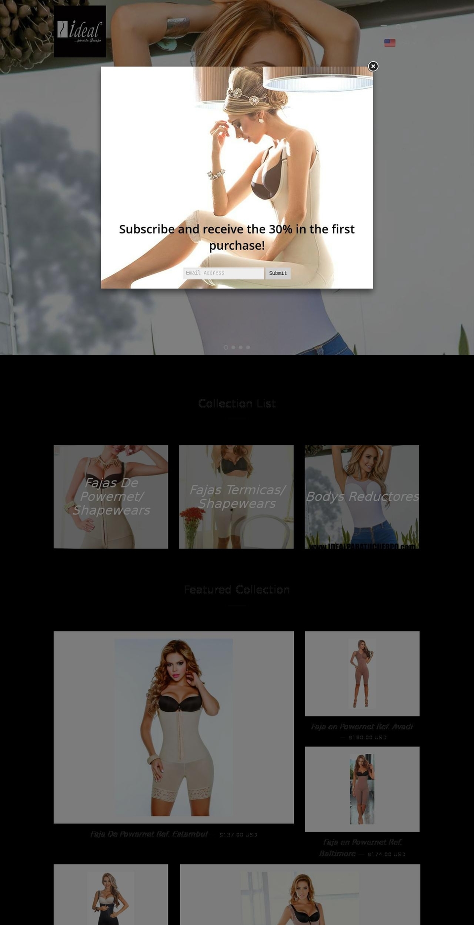idealshapewear.com shopify website screenshot