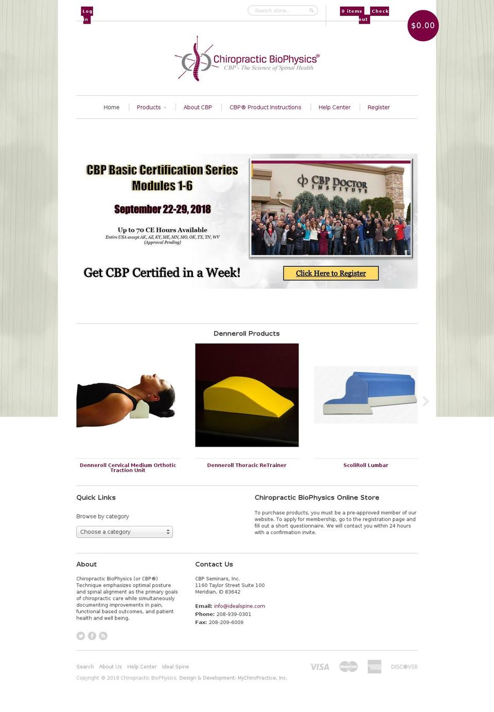idealspine.biz shopify website screenshot