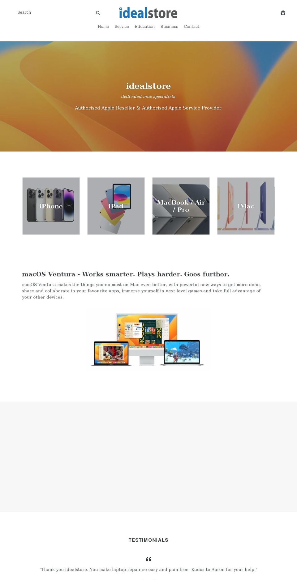 idealstore.com.au shopify website screenshot