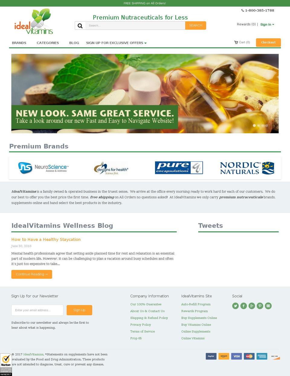 idealvitamins.com shopify website screenshot