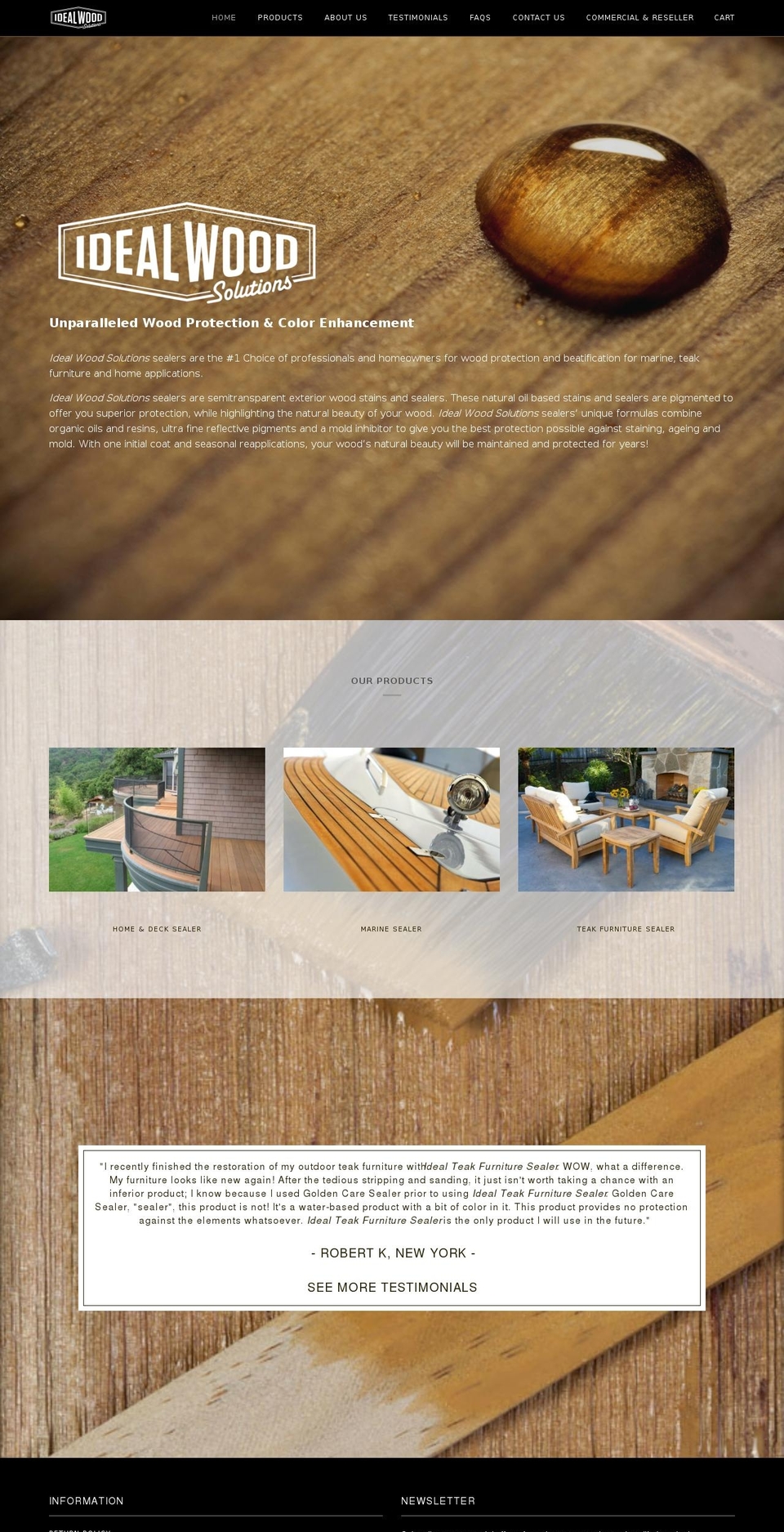 idealwoodsolutions.com shopify website screenshot
