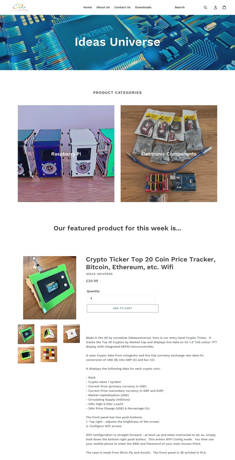 ideas-universe.com — Shopify storefront screenshot