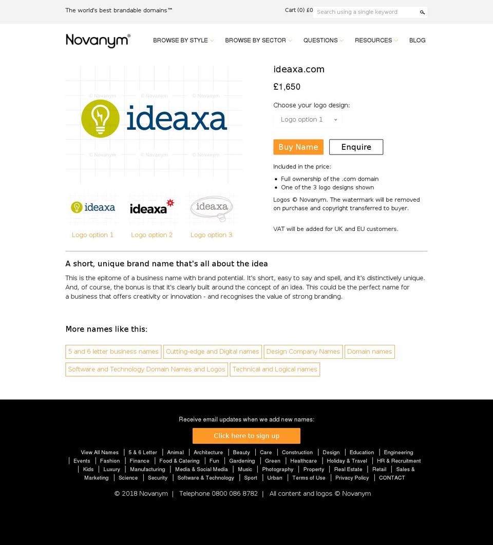 ideaxa.com — Shopify storefront screenshot