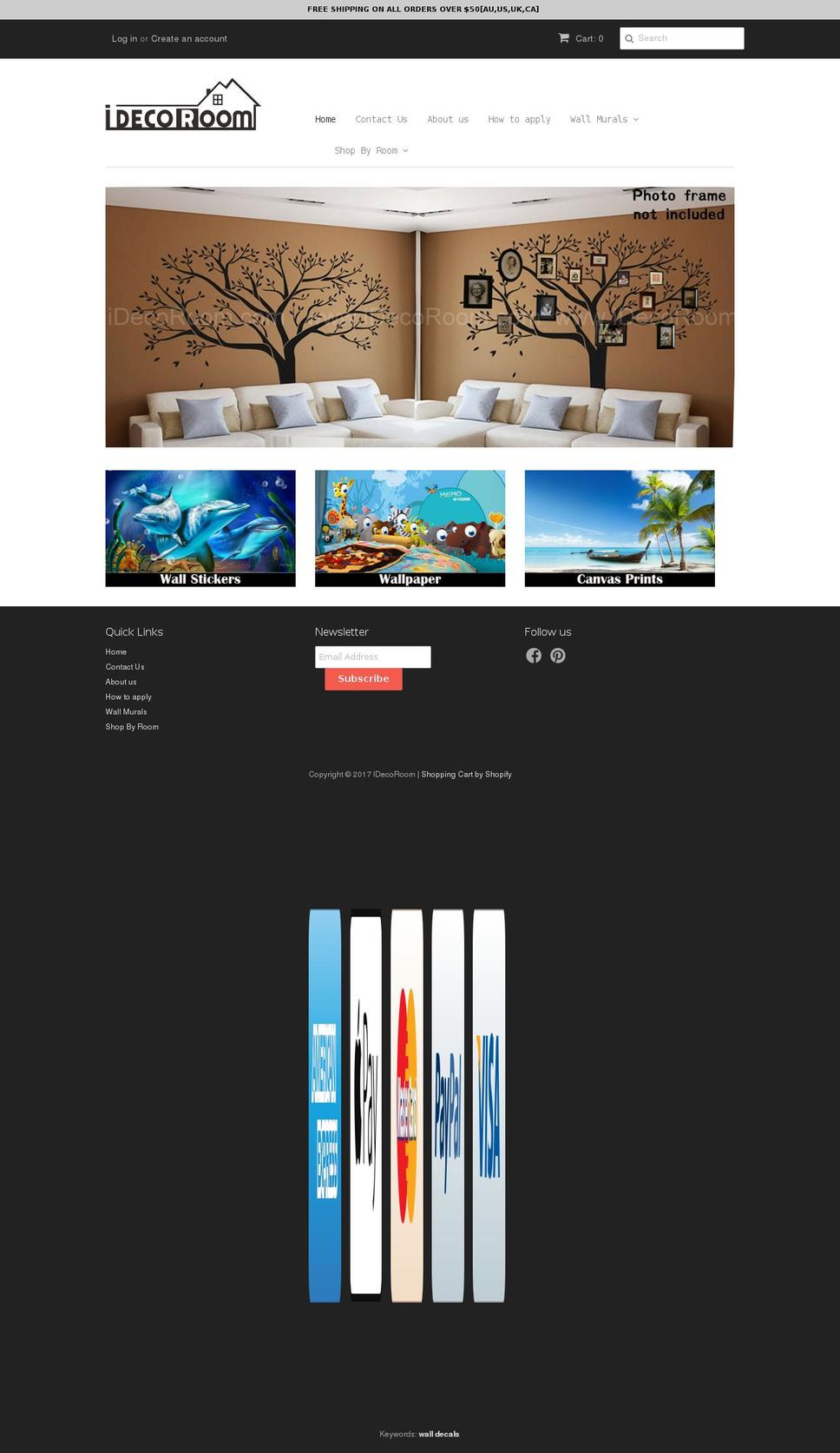 idecoroom.com shopify website screenshot