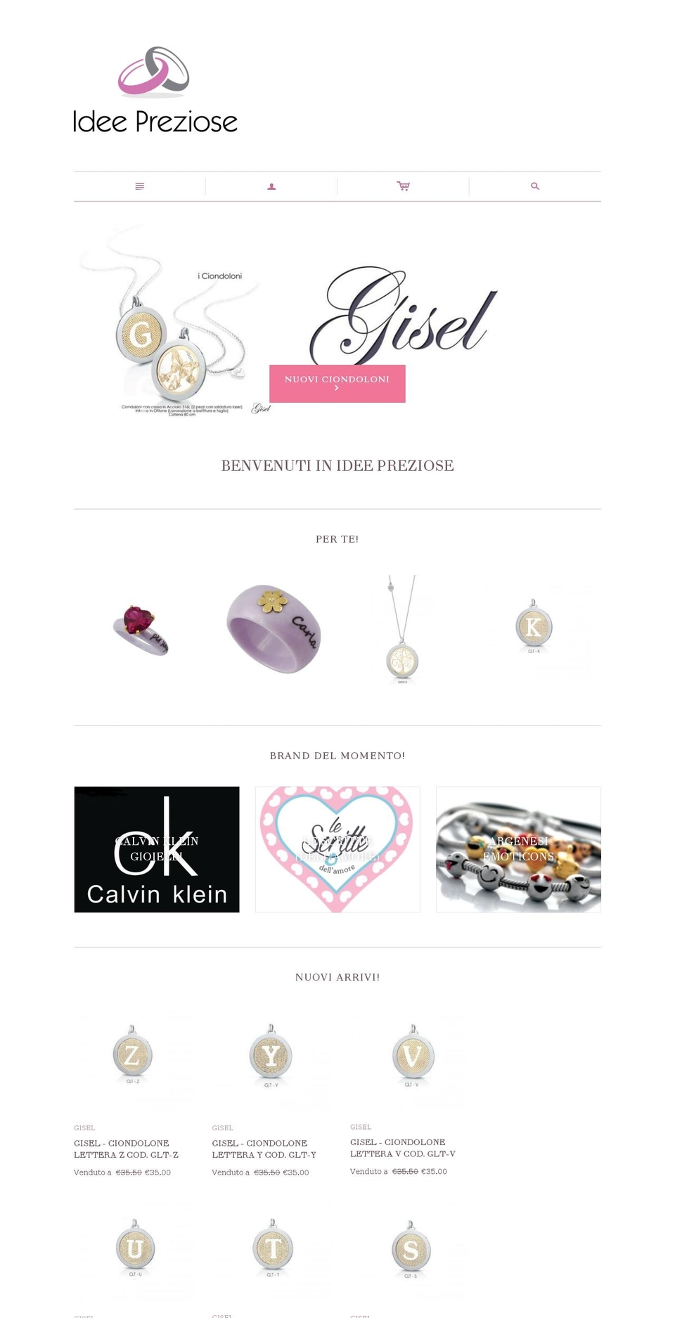 ideepreziosegioielli.com shopify website screenshot