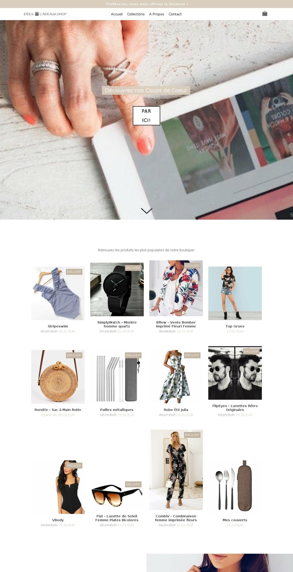 idees-cadeaux.shop shopify website screenshot