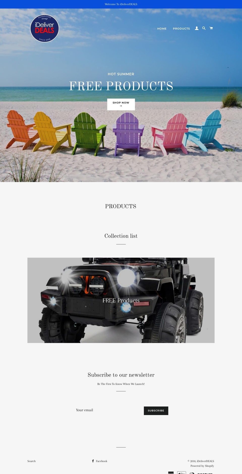 ideliverdeals.com — Shopify storefront screenshot
