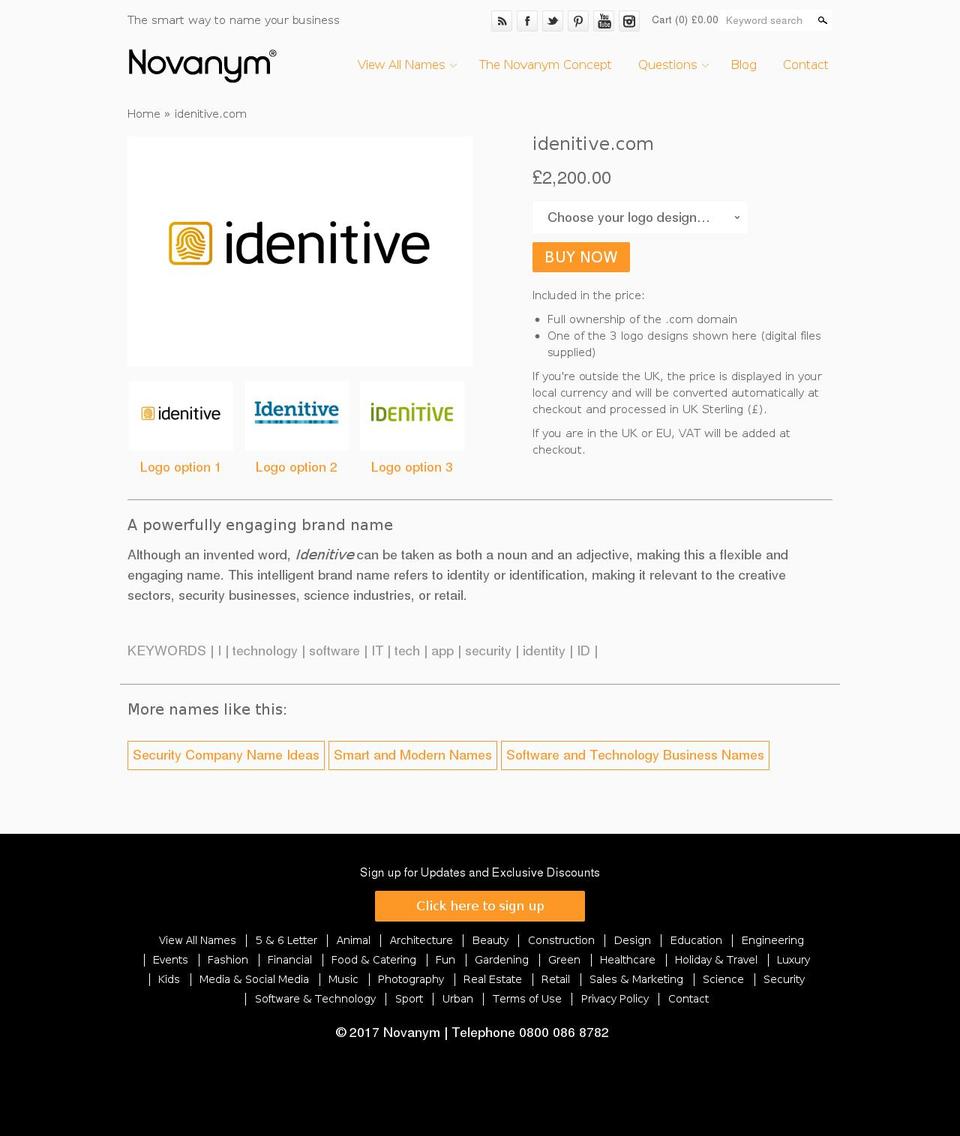 idenitive.com shopify website screenshot